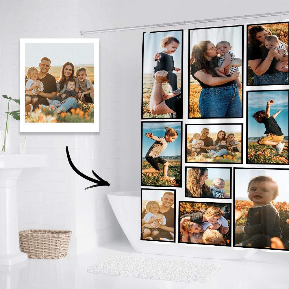 Custom Picture Shower Curtains Waterproof Shower Curtains Family Gifts - Giftlab