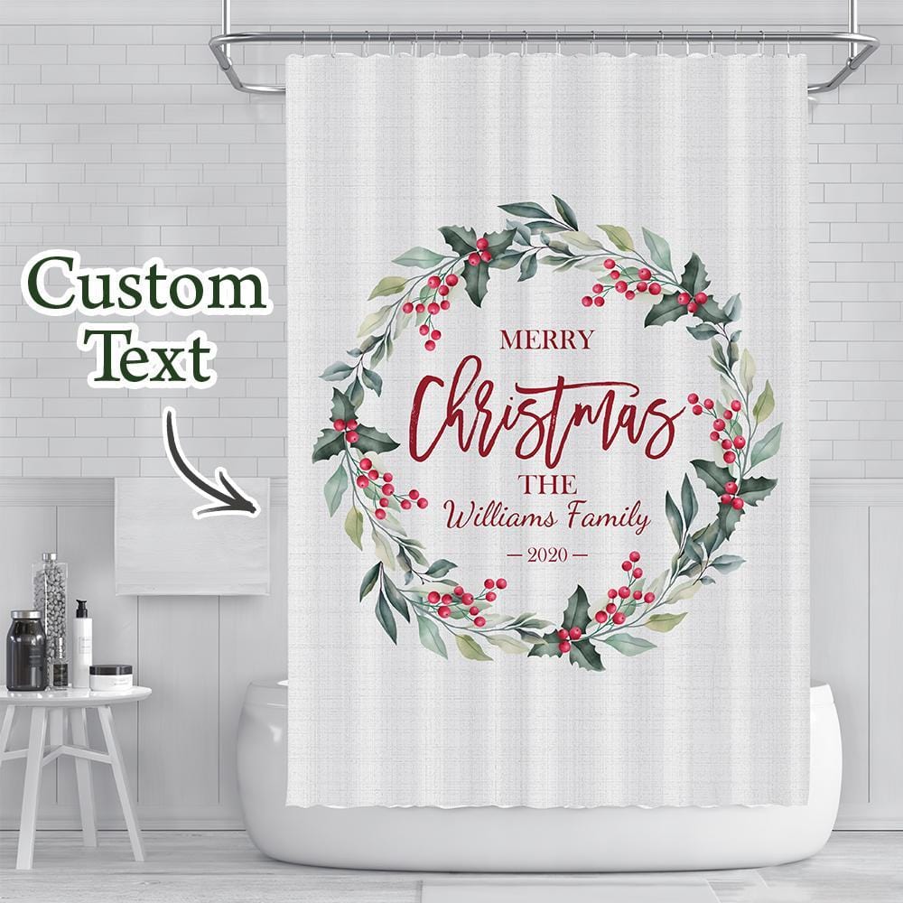 Printed Shower Curtain Printed Shower Curtain with Name Christmas Gift - Giftlab