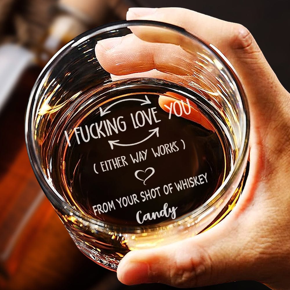 Personalized Whiskey Glass I Fucking  Love You Whiskey Rocks Glass Funny Gift for Him - Giftlab