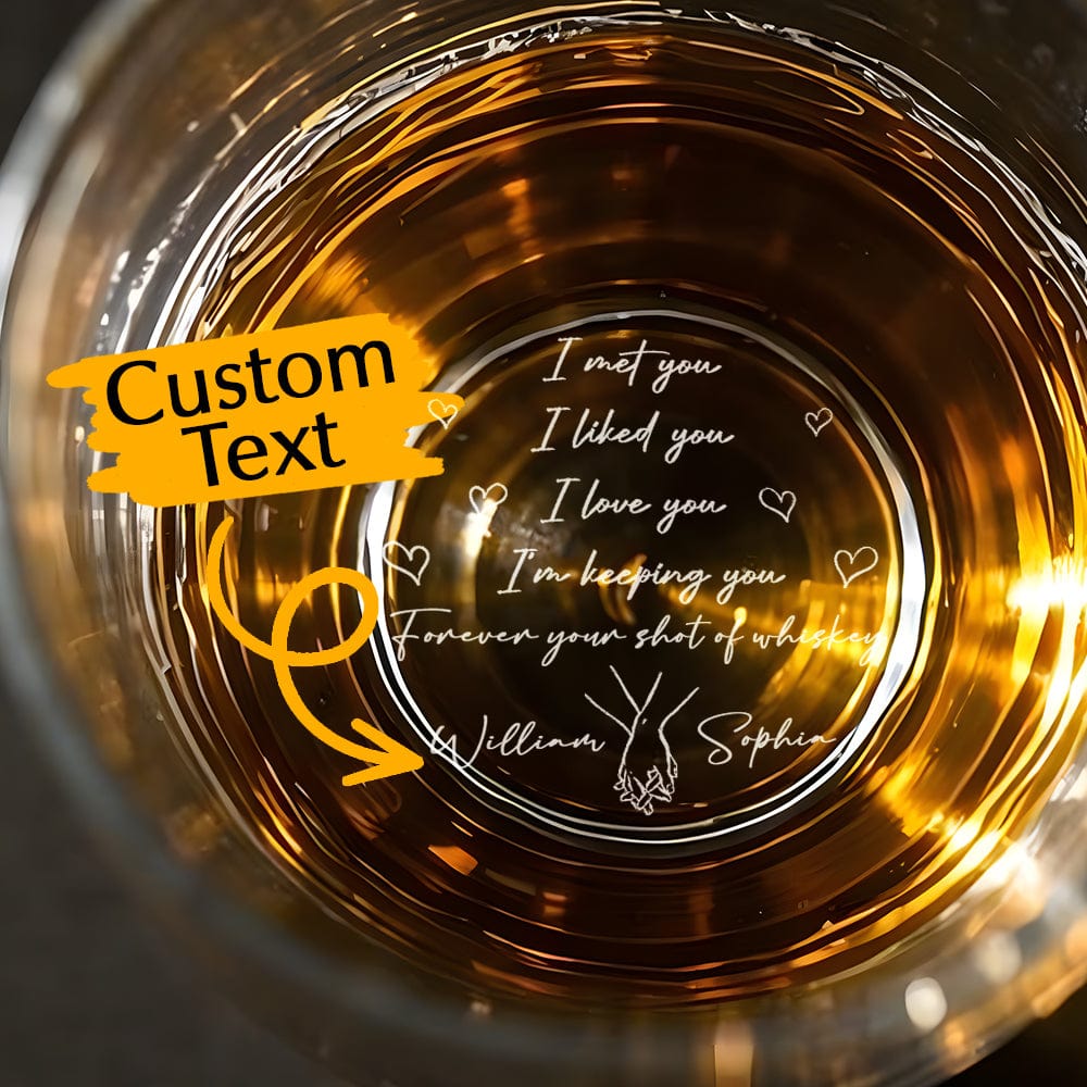 Personalized Whiskey Glass I Met You I Liked You I Love You 10oz Whiskey Glass Gift for Husband or Boyfriend - Giftlab