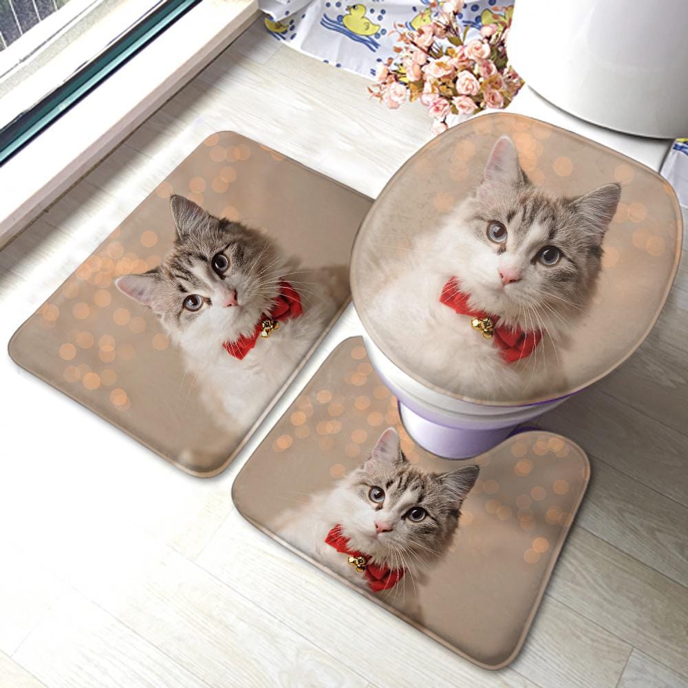 Custom Photo Bathroom Antiskid Pad 3pcs Bathroom Rug Bathroom Gifts - Giftlab