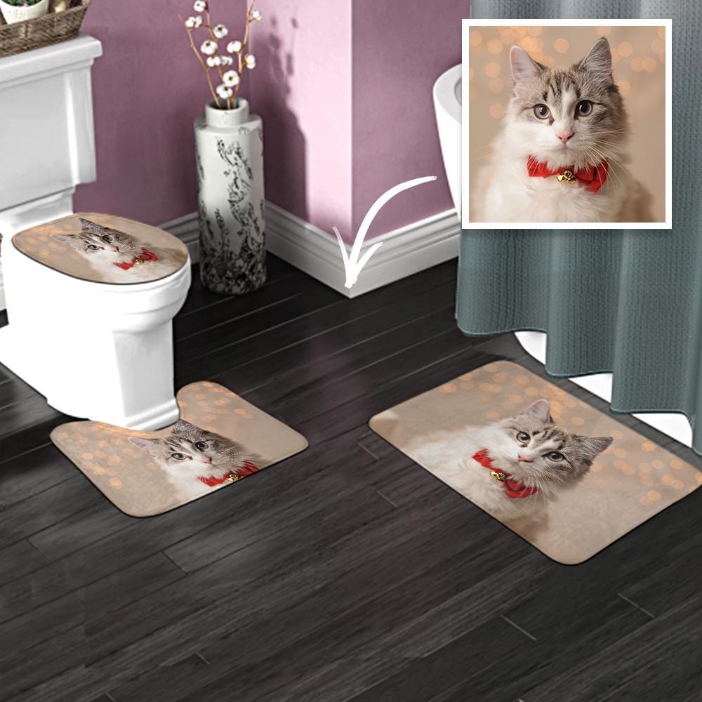Custom Photo Bathroom Antiskid Pad 3pcs Bathroom Rug Bathroom Gifts - Giftlab