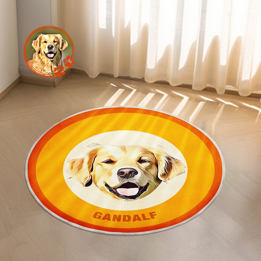 Custom Pet Photo Doormat Personalized Floor Mat Gift for Pet Lover - Orange - Giftlab