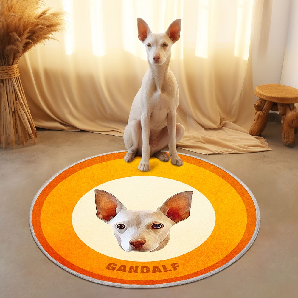 Custom Pet Photo Doormat Personalized Floor Mat Gift for Pet Lover - Orange - Giftlab