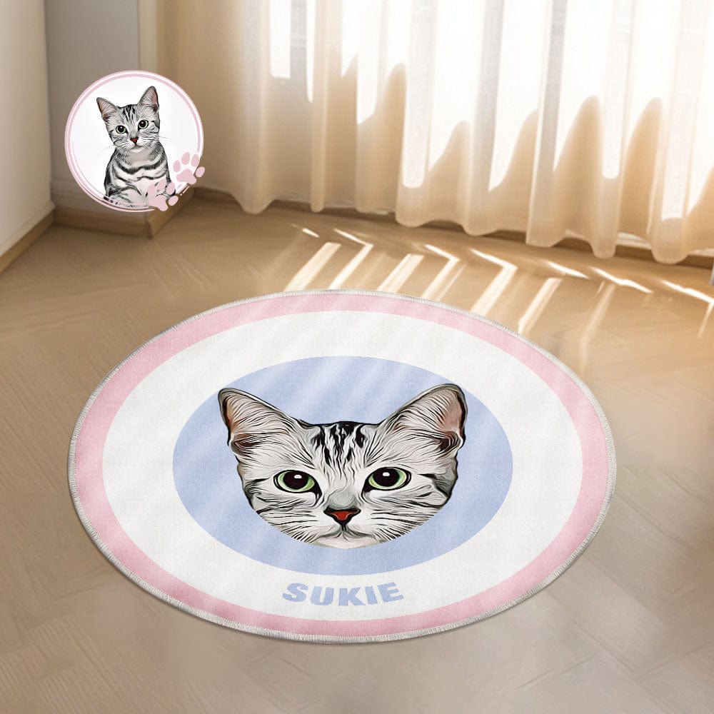 Custom Pet Photo Doormat Personalized Floor Mat Gift for Pet Lover - Pink & Blue - Giftlab
