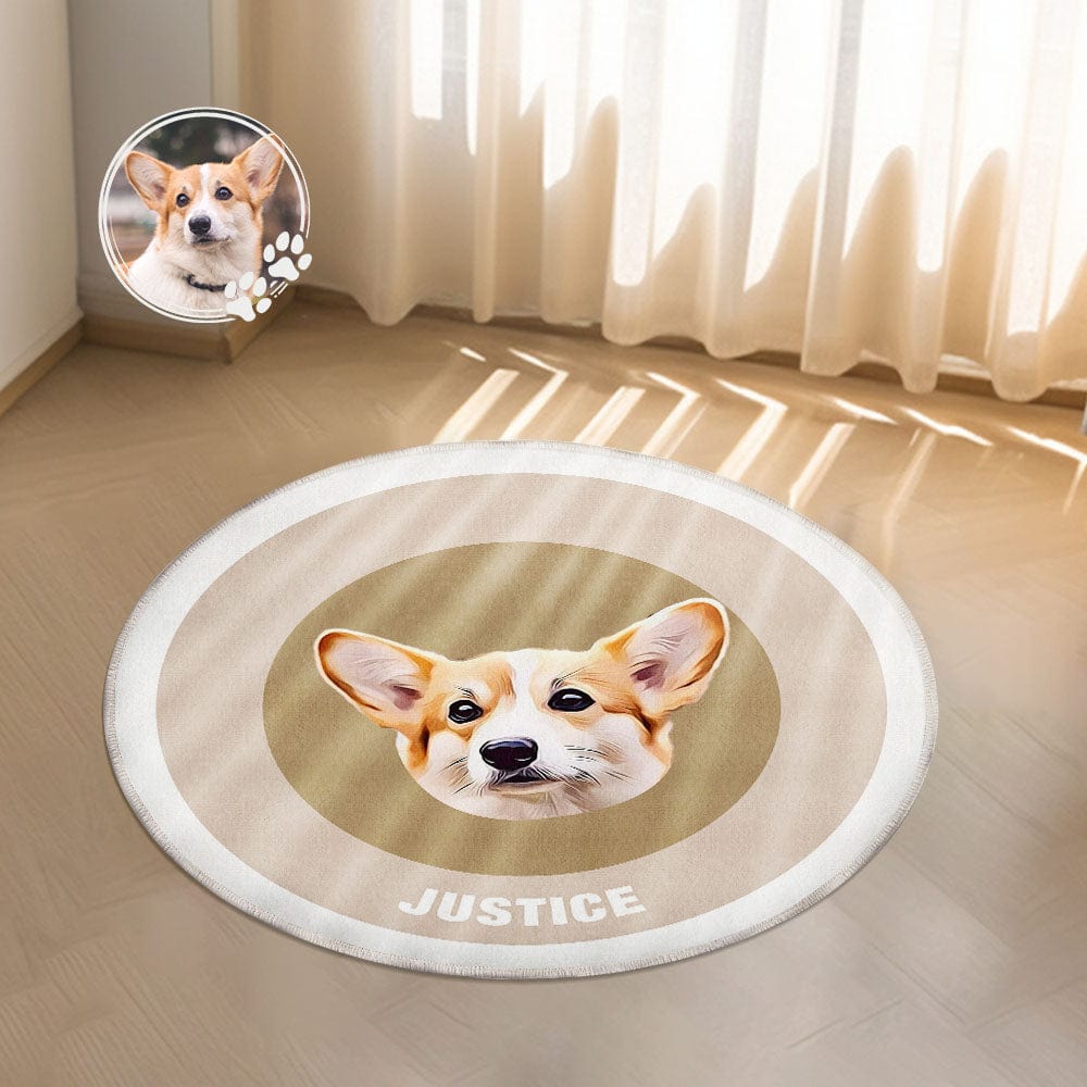 Custom Pet Photo Doormat Personalized Floor Mat Gift for Pet Lover - Khaki - Giftlab