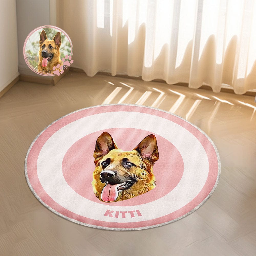 Custom Pet Photo Doormat Personalized Floor Mat Gift for Pet Lover - Pink - Giftlab