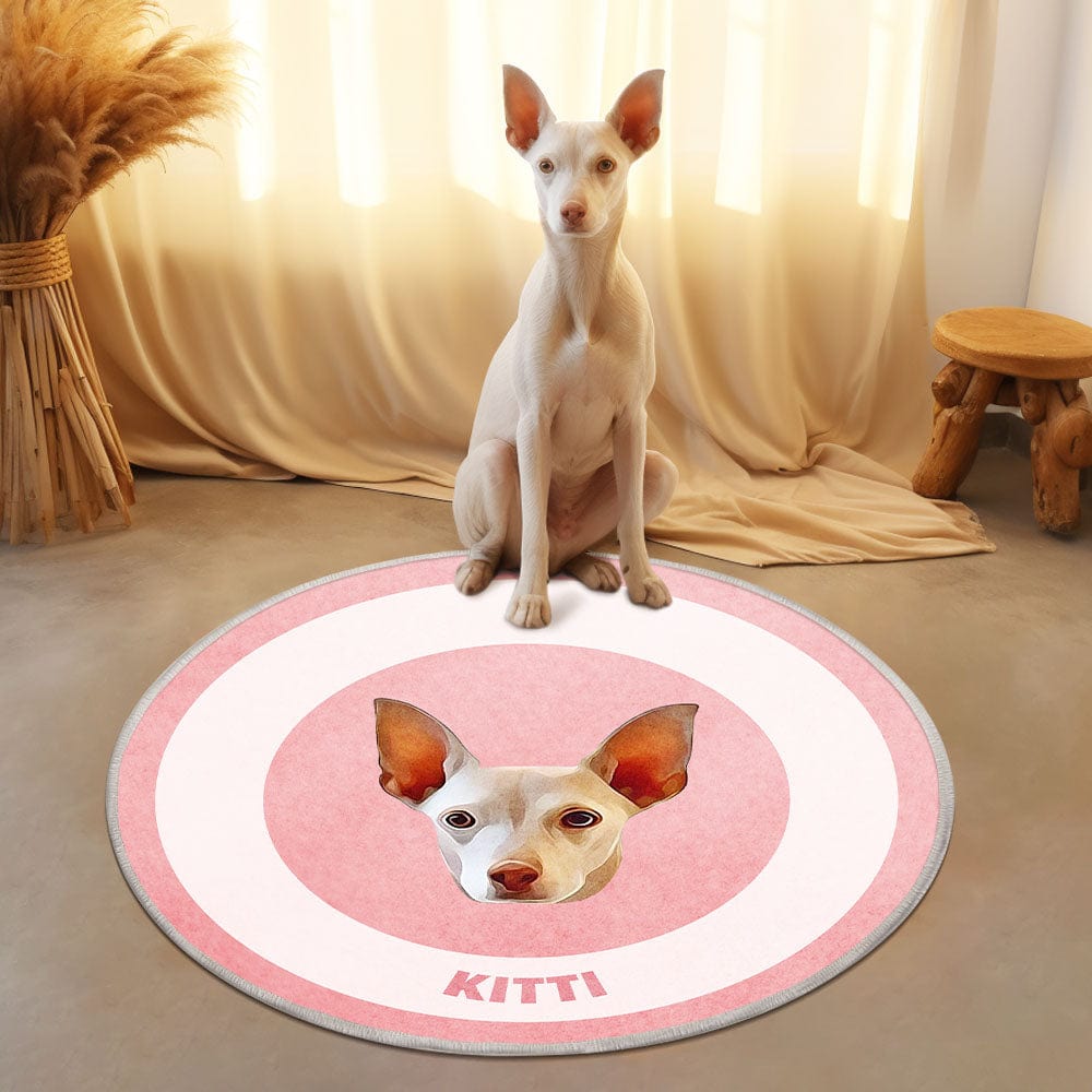 Custom Pet Photo Doormat Personalized Floor Mat Gift for Pet Lover - Pink - Giftlab