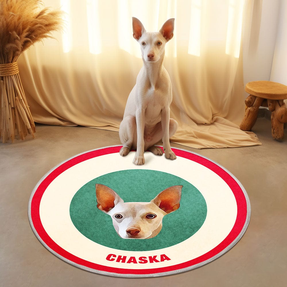 Custom Pet Photo Doormat Personalized Floor Mat Gift for Pet Lover - Red & Green - Giftlab