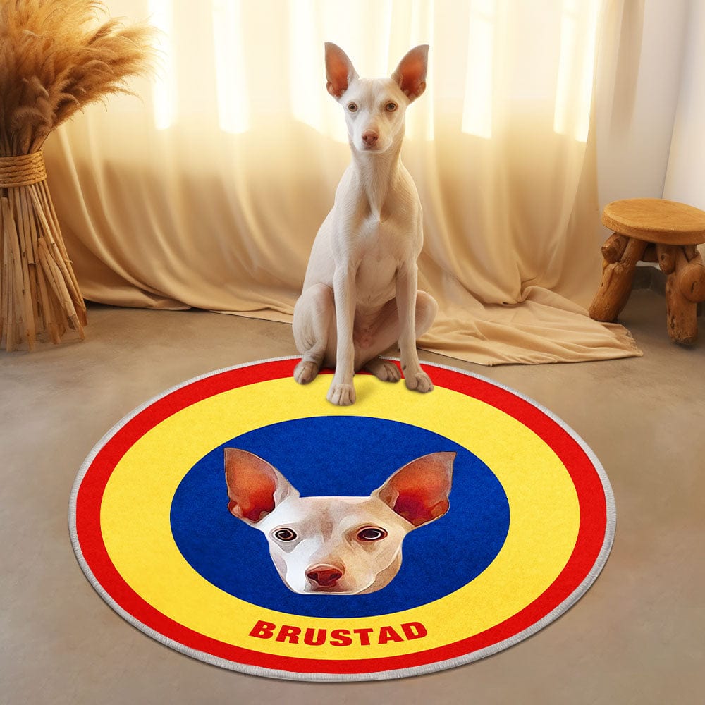 Custom Pet Photo Doormat Personalized Floor Mat Gift for Pet Lover - Yellow & Blue - Giftlab