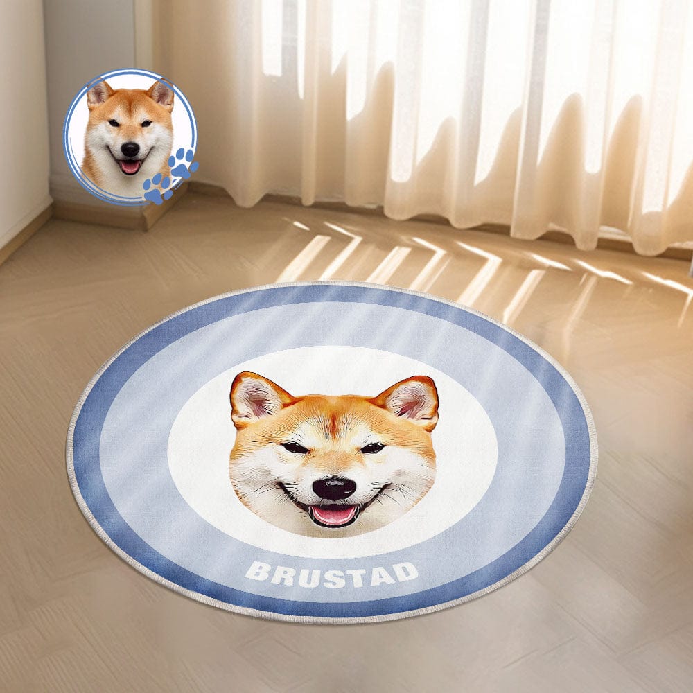 Custom Pet Photo Doormat Personalized Floor Mat Gift for Pet Lover - Blue - Giftlab