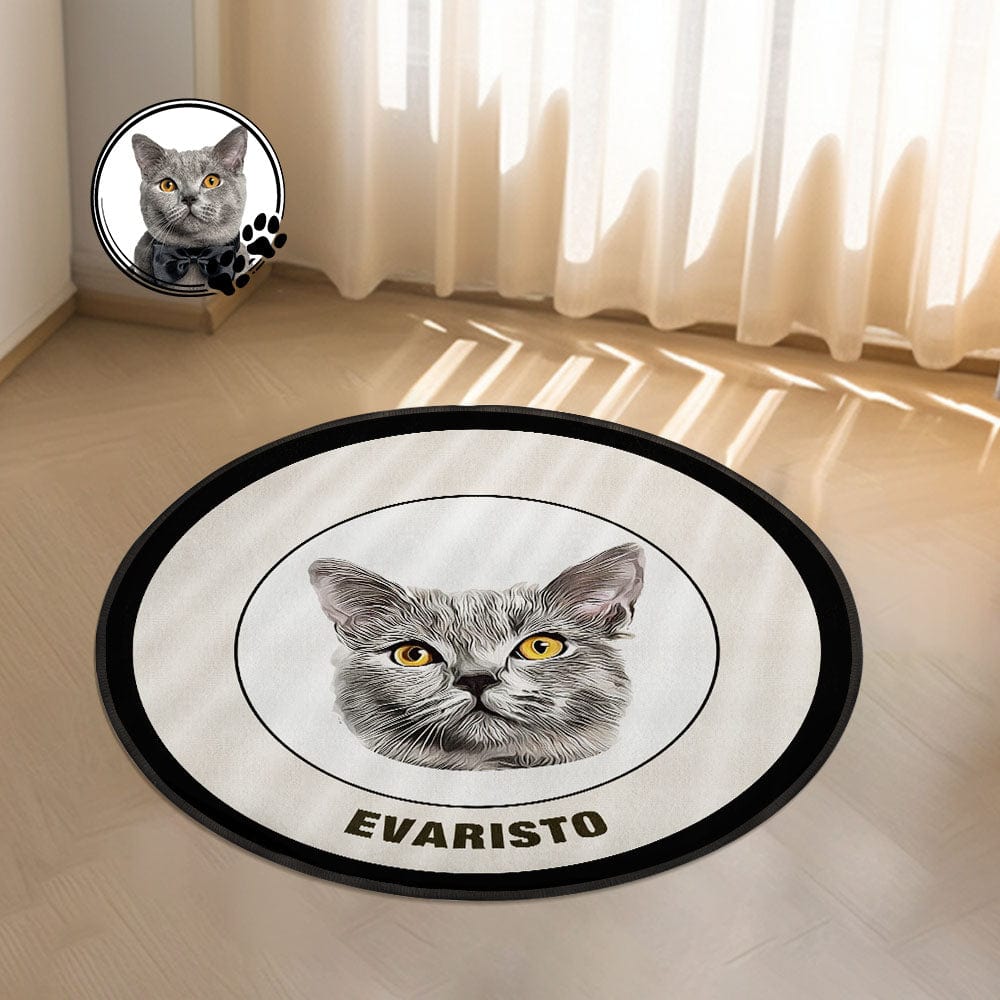 Custom Pet Photo Doormat Personalized Floor Mat Gift for Pet Lover - Black & White - Giftlab