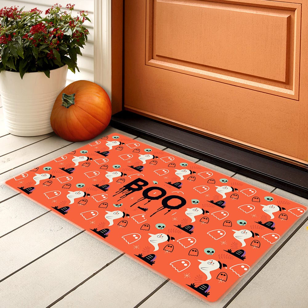 Halloween Door Mat Boo Print Front Floor Mat Boo Welcome Mat Halloween Decor - Giftlab
