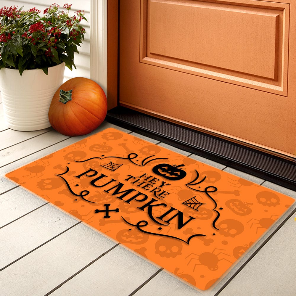 Halloween Door Mat Hey There Pumpkin Floor Mat Welcome Mat Halloween Decor - Giftlab