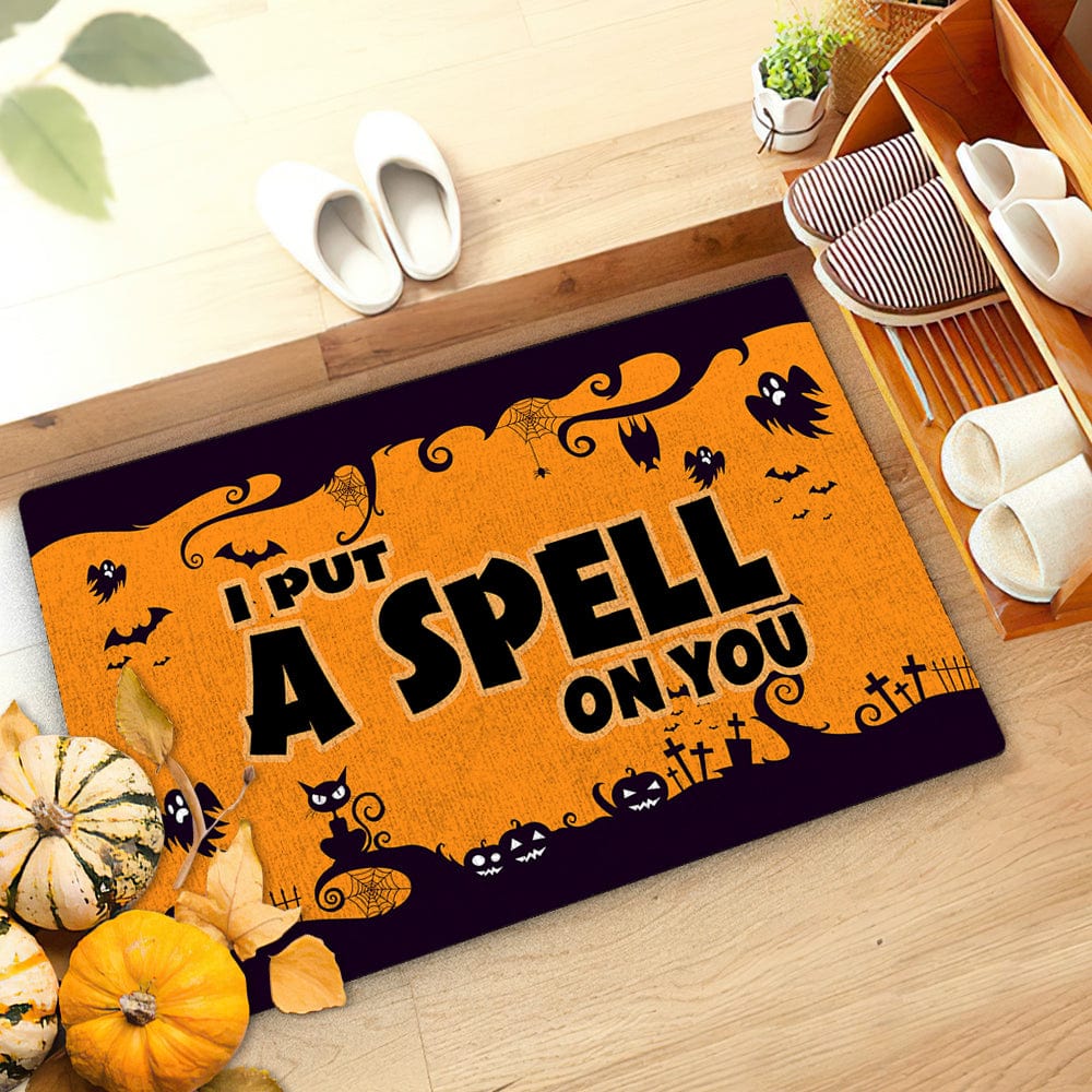 Halloween Door Mat I Put A Spell on You Floor Mat Witch Welcome Mat Halloween Decor - Giftlab