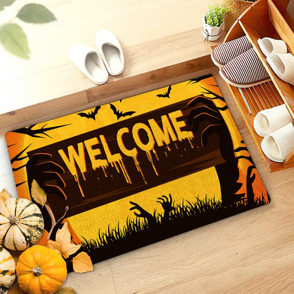 Halloween Door Mat Pumpkin Welcome Mat Fall Floor Mat Halloween Home Decor - Giftlab