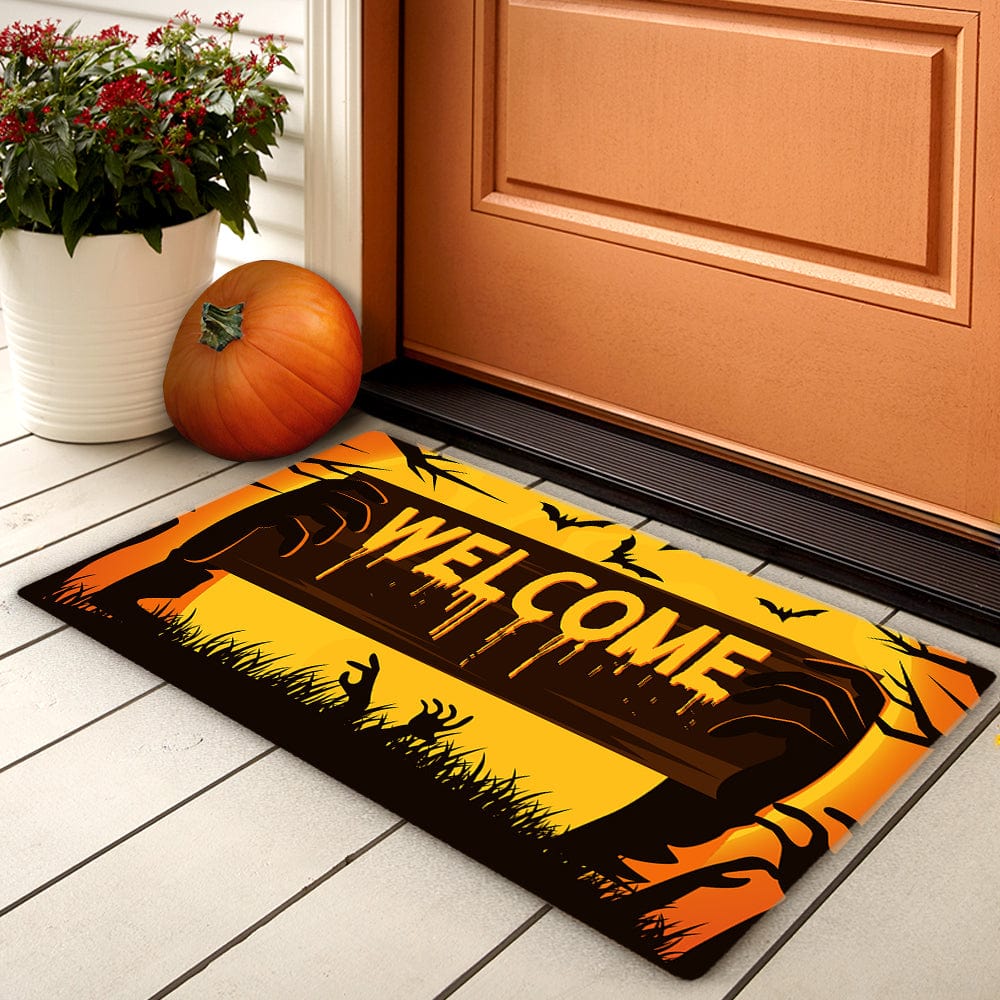 Halloween Door Mat Pumpkin Welcome Mat Fall Floor Mat Halloween Home Decor - Giftlab