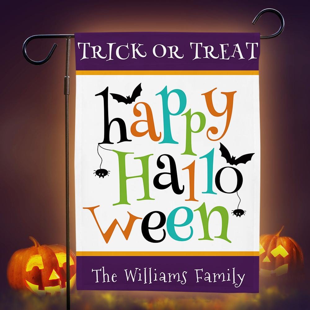 Happy Halloween Personalized Garden Flag Family Name Garden Flag - Giftlab