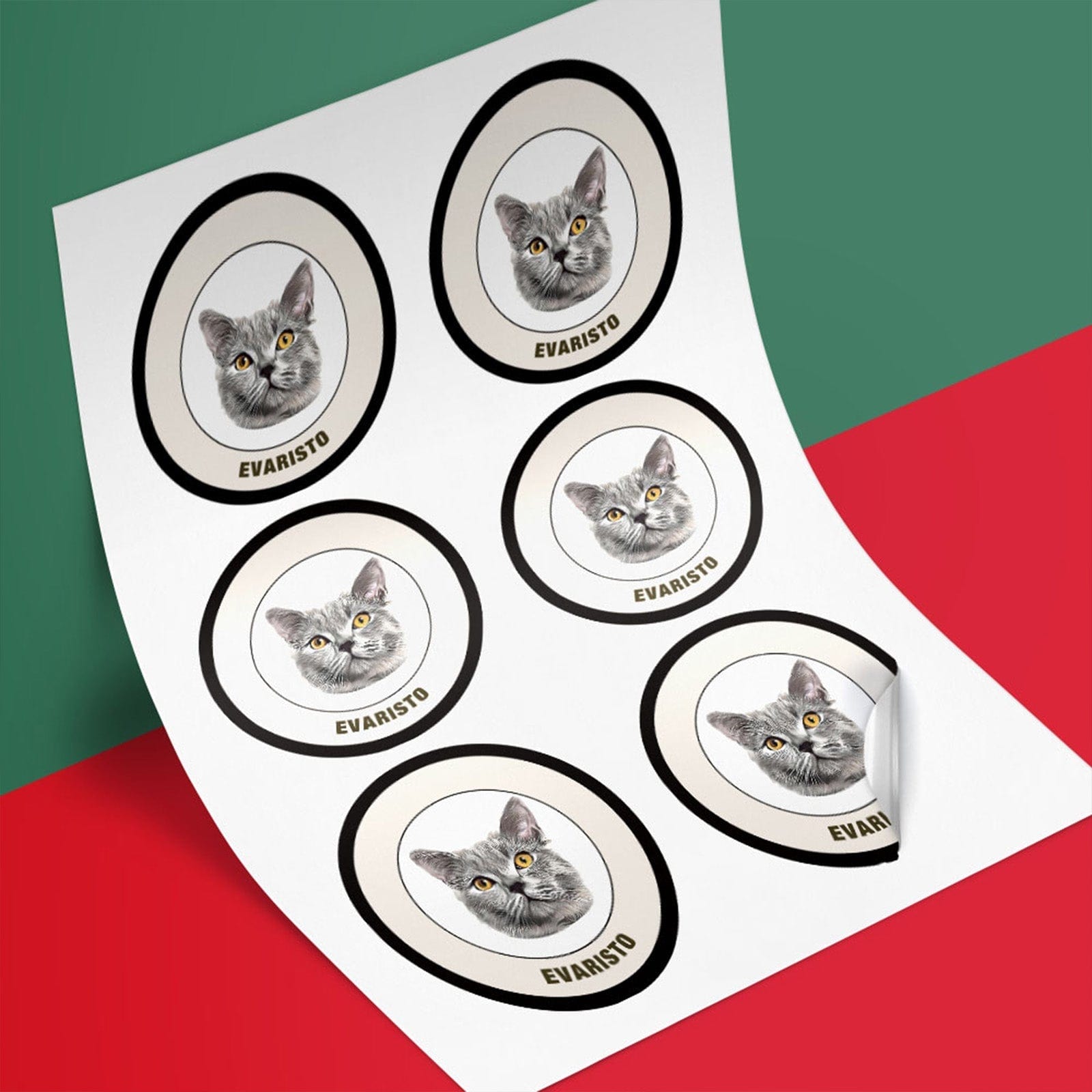 Custom Pet Face Sticker Personalized Face Photo Stickers for Pet Lover - Black & White - Giftlab