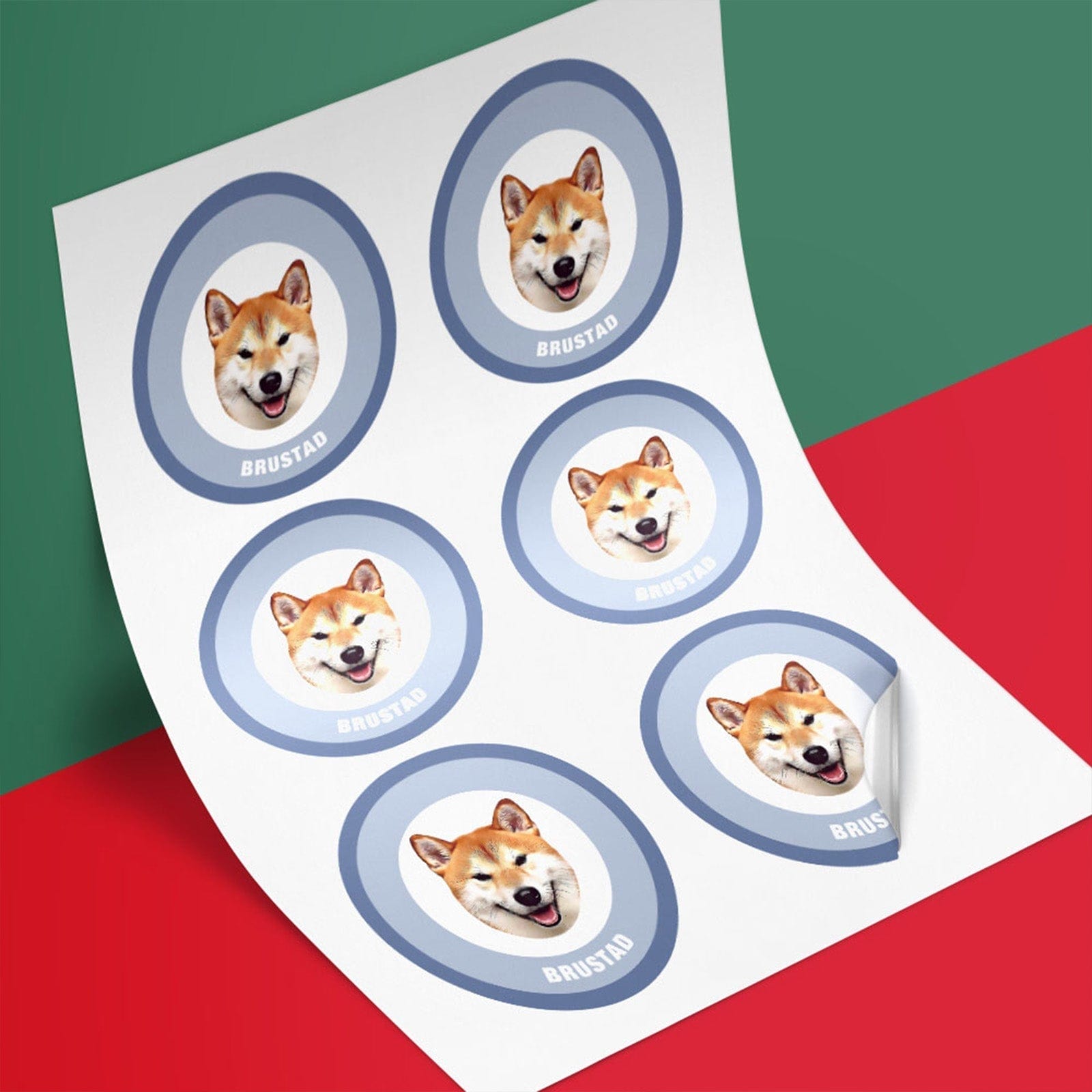 Custom Pet Face Sticker Personalized Face Photo Stickers for Pet Lover - Blue - Giftlab