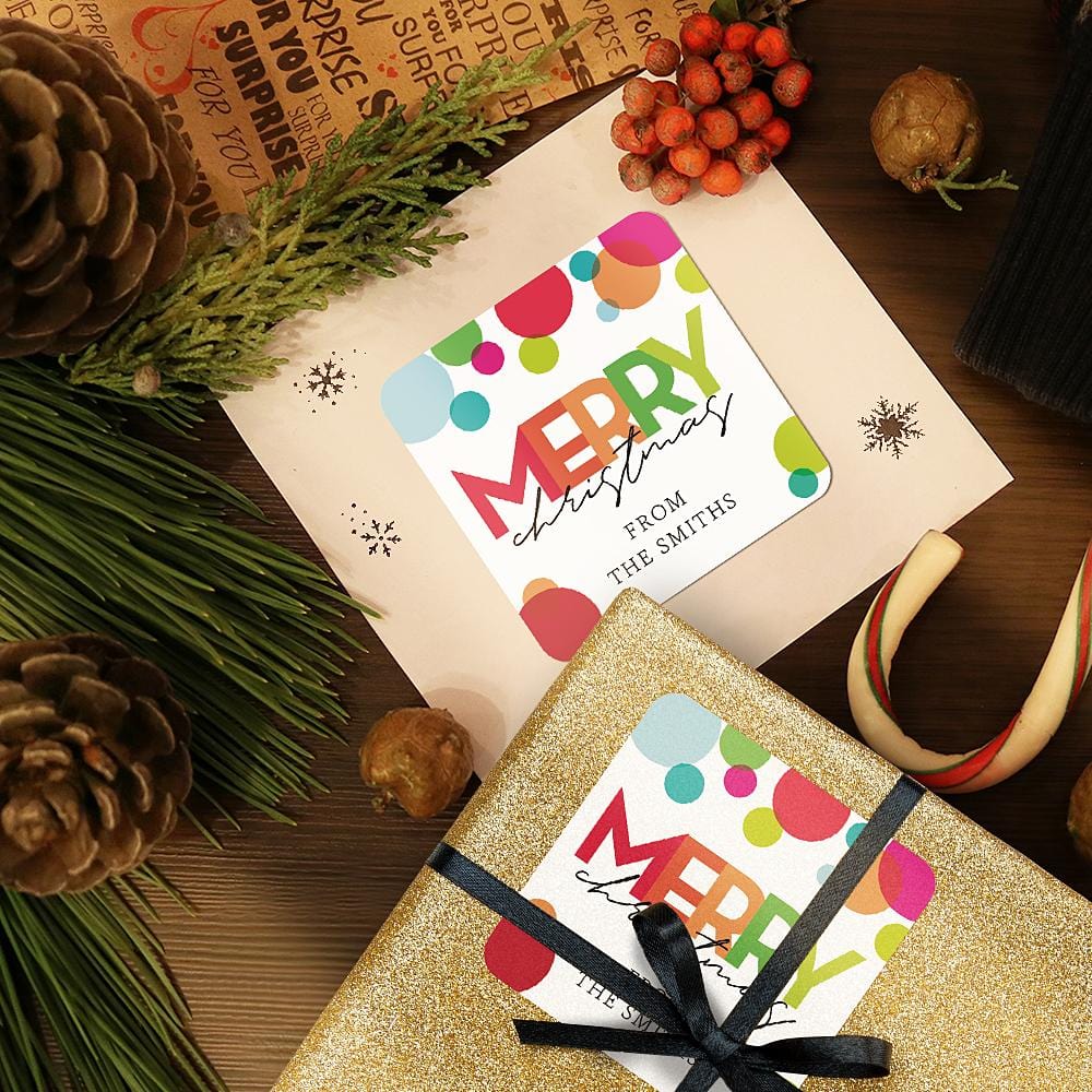 Christmas Gift-12Pcs/set Custom Text Opaque Stickers Personalized Square Stickers 25*19 CM - Giftlab