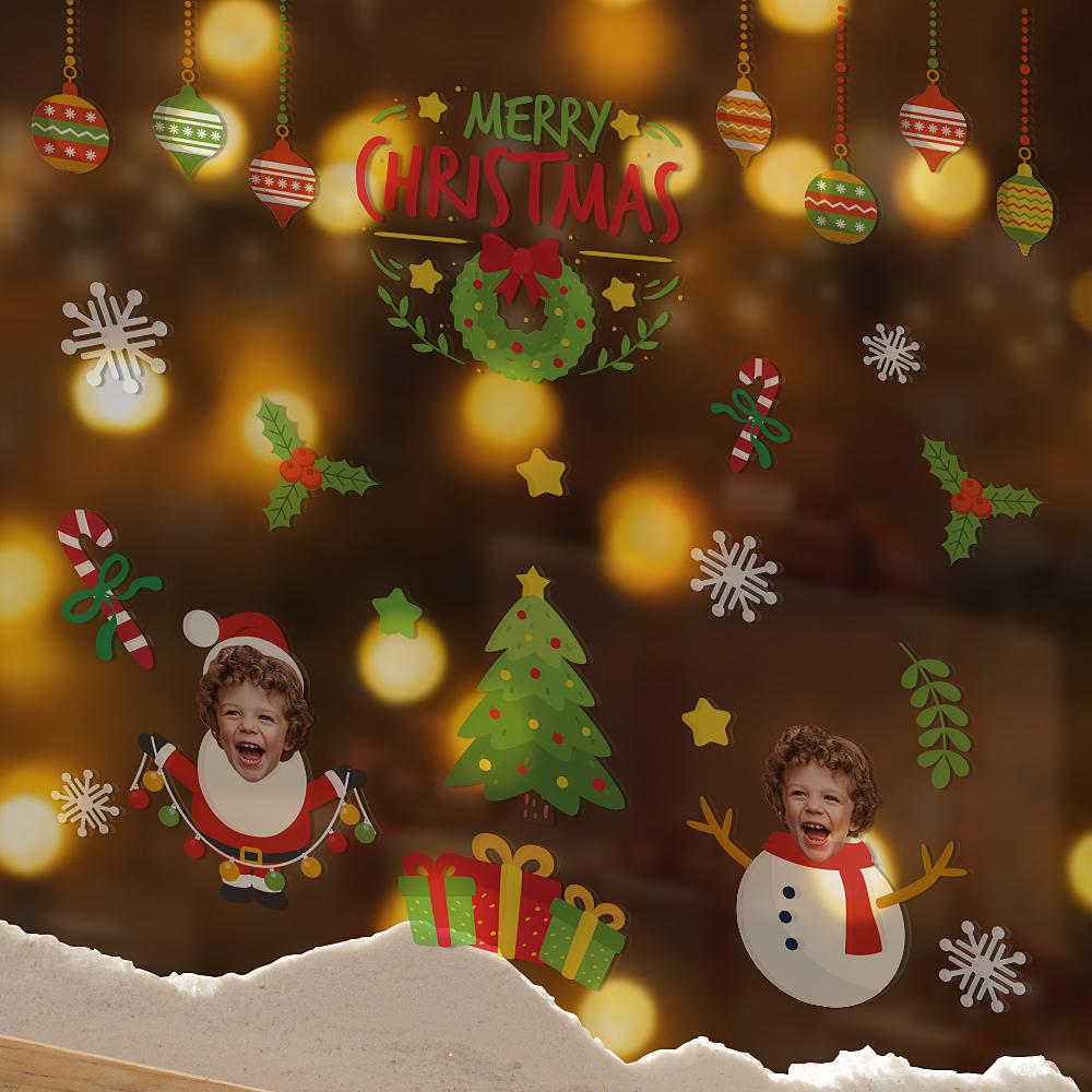 Custom Transparent Wall Stickers Personalized Merry Christmas Wallpaper Christmas Gift - Giftlab