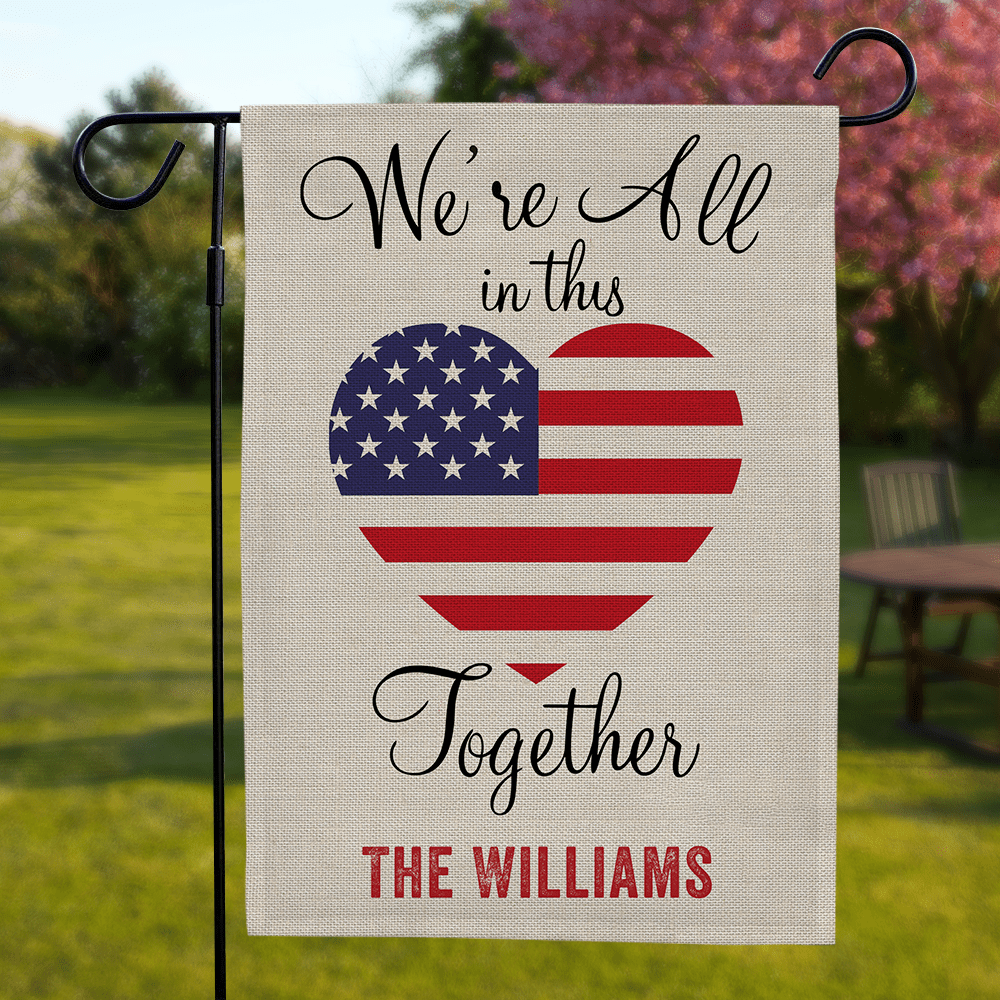 Cutsom Garden Flag Heart and Text Flag Independence Day July 4th Gifts - Giftlab