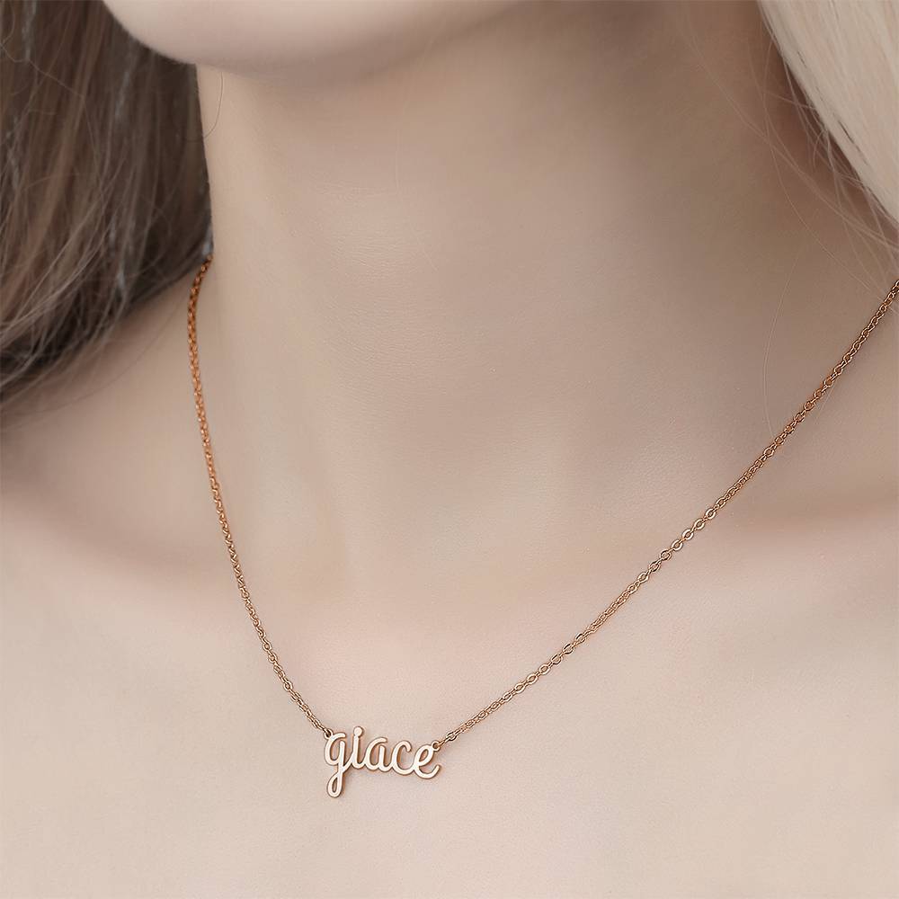 Best Friend Gift Name Necklace Lowercase Letter Necklace - Giftlab