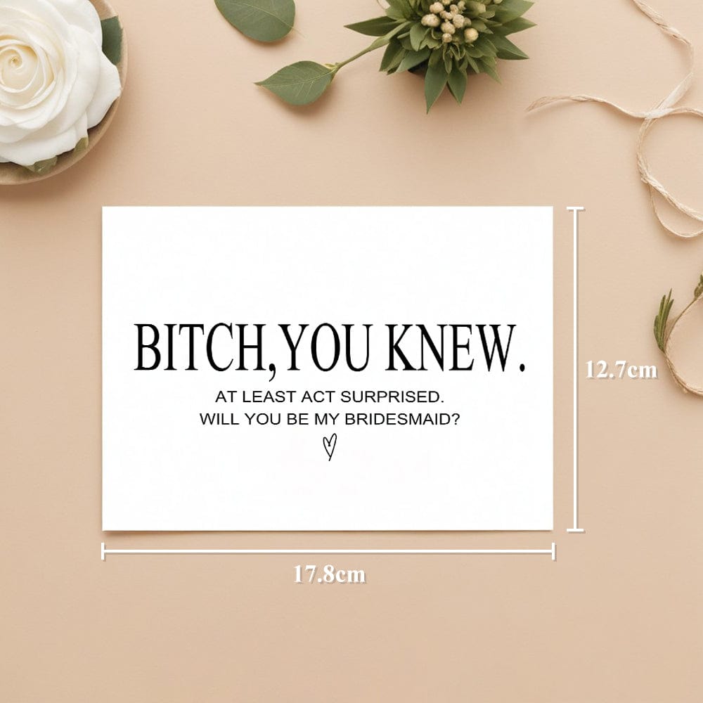 Funny Bridesmaid Proposal Card Will You Be My Bridesmaid Maid of Honor Card - Giftlab