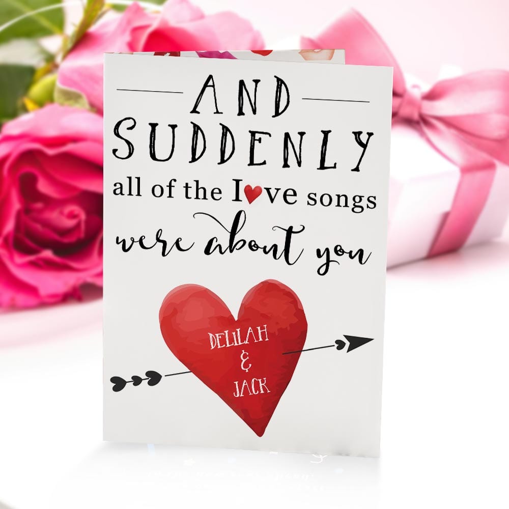 Custom Valentine's Day Card Love Songs Valentines Cards Gifts For Wife Husband - Giftlab