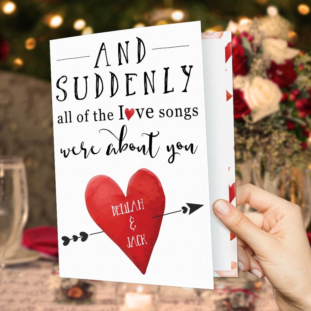 Custom Valentine's Day Card Love Songs Valentines Cards Gifts For Wife Husband - Giftlab