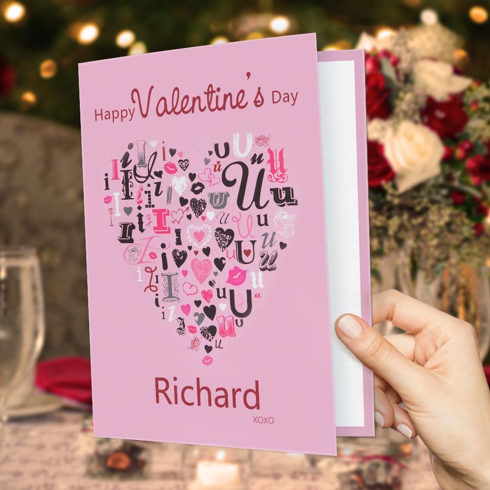 Custom Valentine's Cards Valentine's Day Card Gifts For Girlfriend Boyfriend - Giftlab