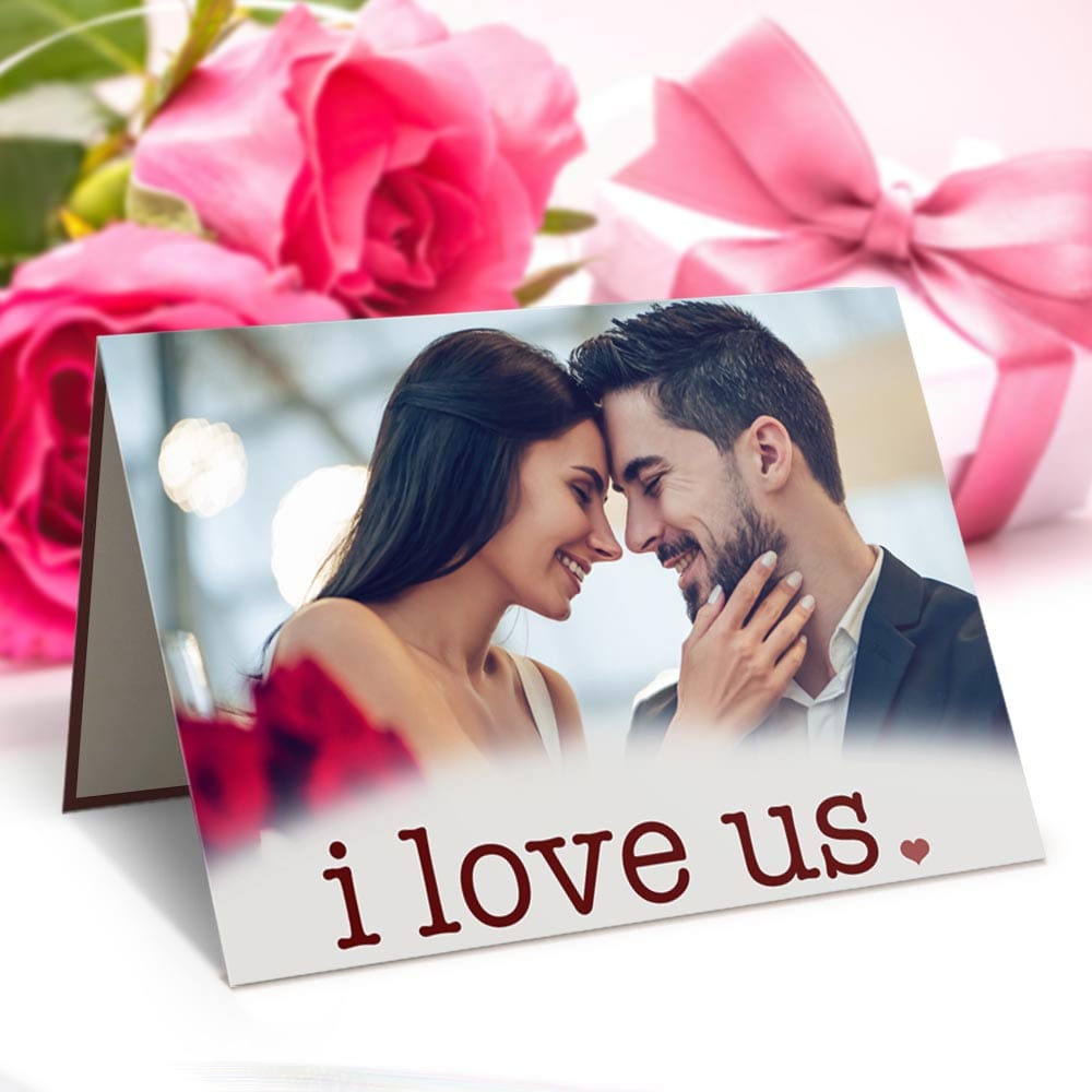 Custom Valentines Cards I Love Us Photo Valentine's Day Card Gifts For Girlfriend Boyfriend - Giftlab