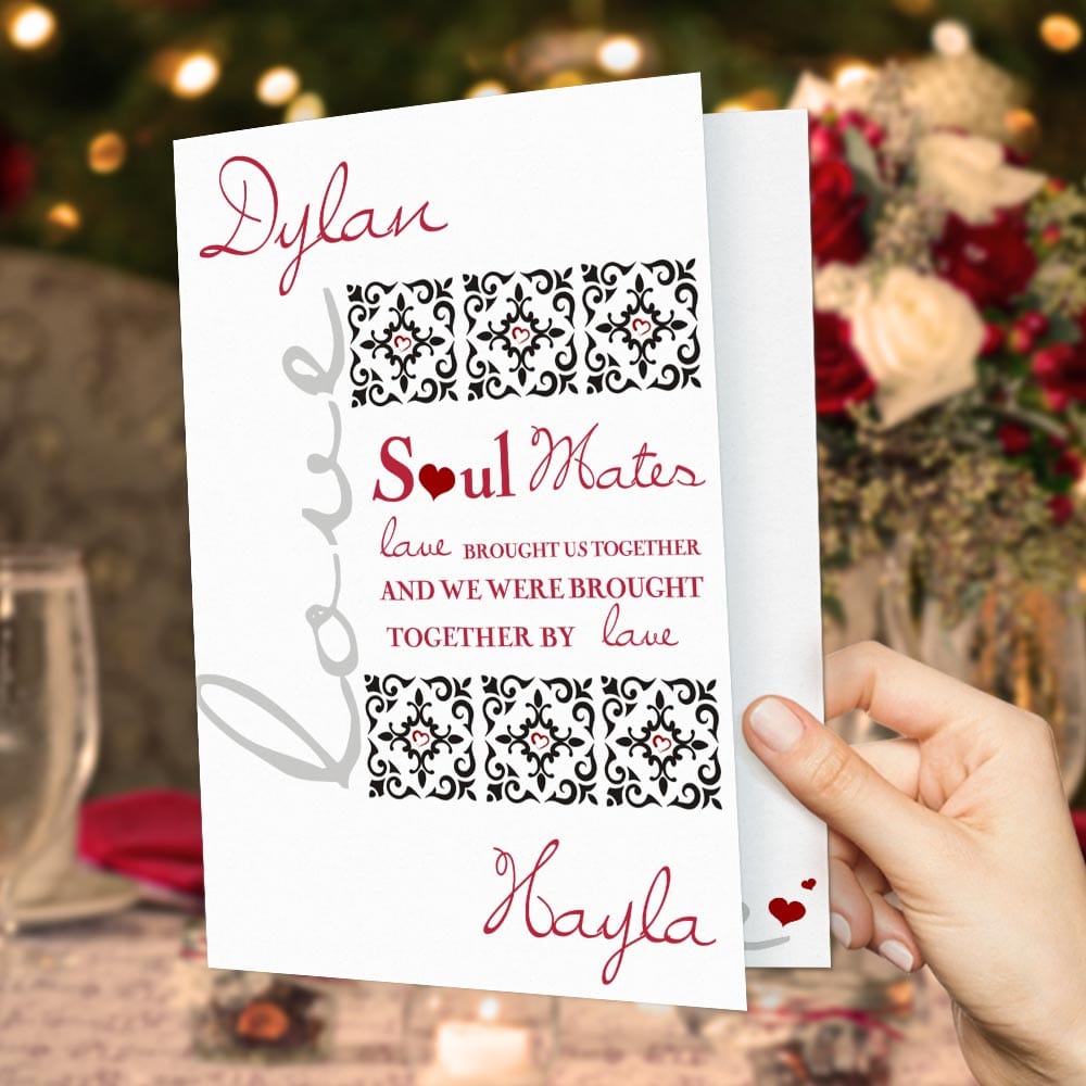 Custom Valentine's Day Card Soul Mates Greeting Card Gifts For Girlfriend Boyfriend - Giftlab