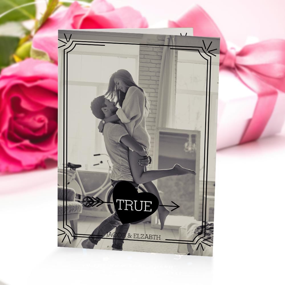Custom True Love Photo Greeting Card Valentine Gifts For Wife Husband Girlfriend Boyfriend - Giftlab