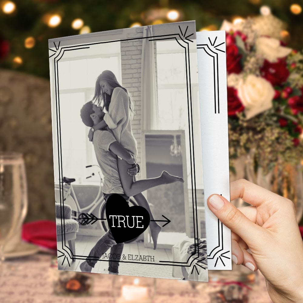 Custom True Love Photo Greeting Card Valentine Gifts For Wife Husband Girlfriend Boyfriend - Giftlab