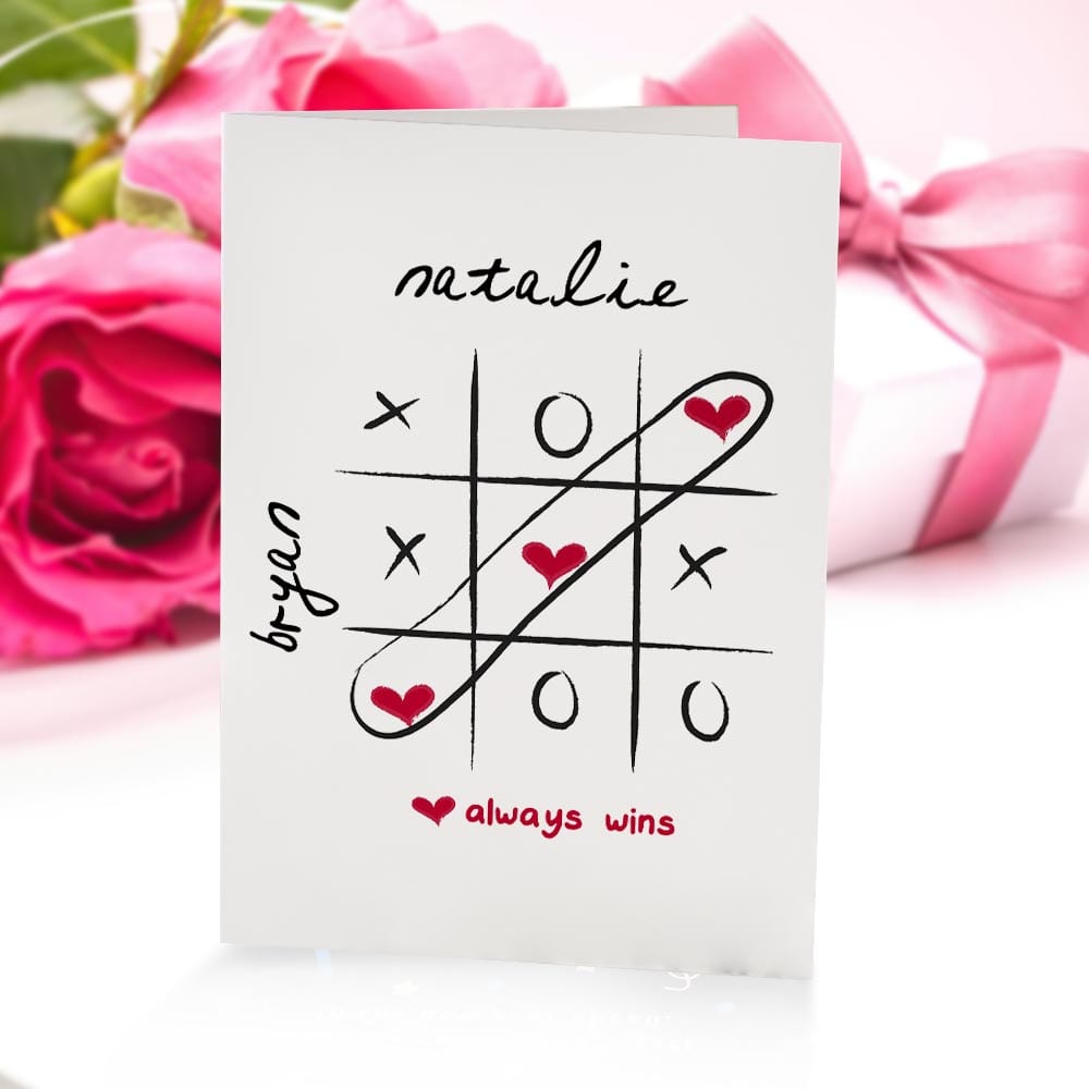 Custom Valentine's Day Card Love Always Wins Greeting Card Gifts For Girlfriend Boyfriend - Giftlab