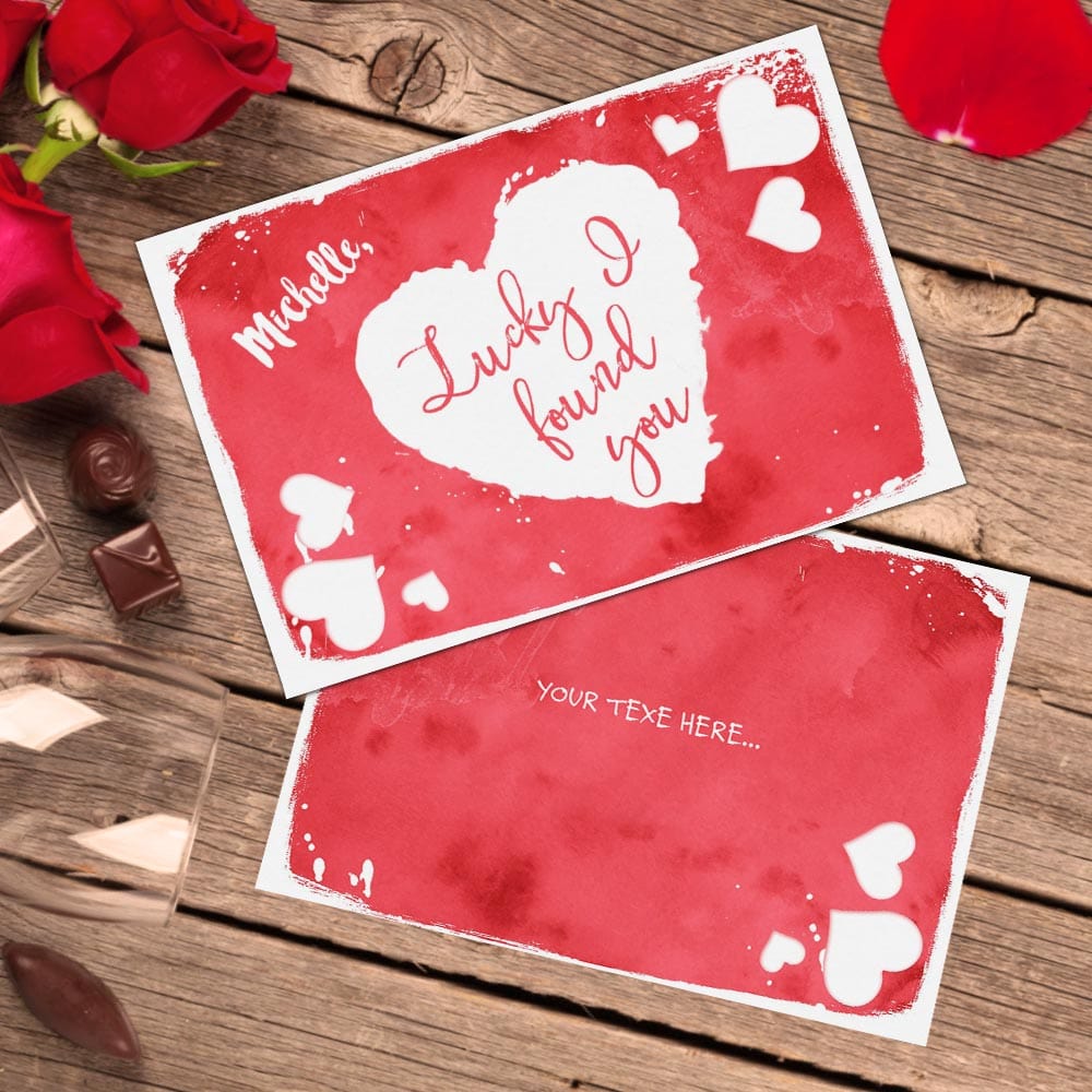 Custom Valentine's Day Card Lucky I Found You Greeting Card Gifts For Girlfriend Boyfriend - Giftlab