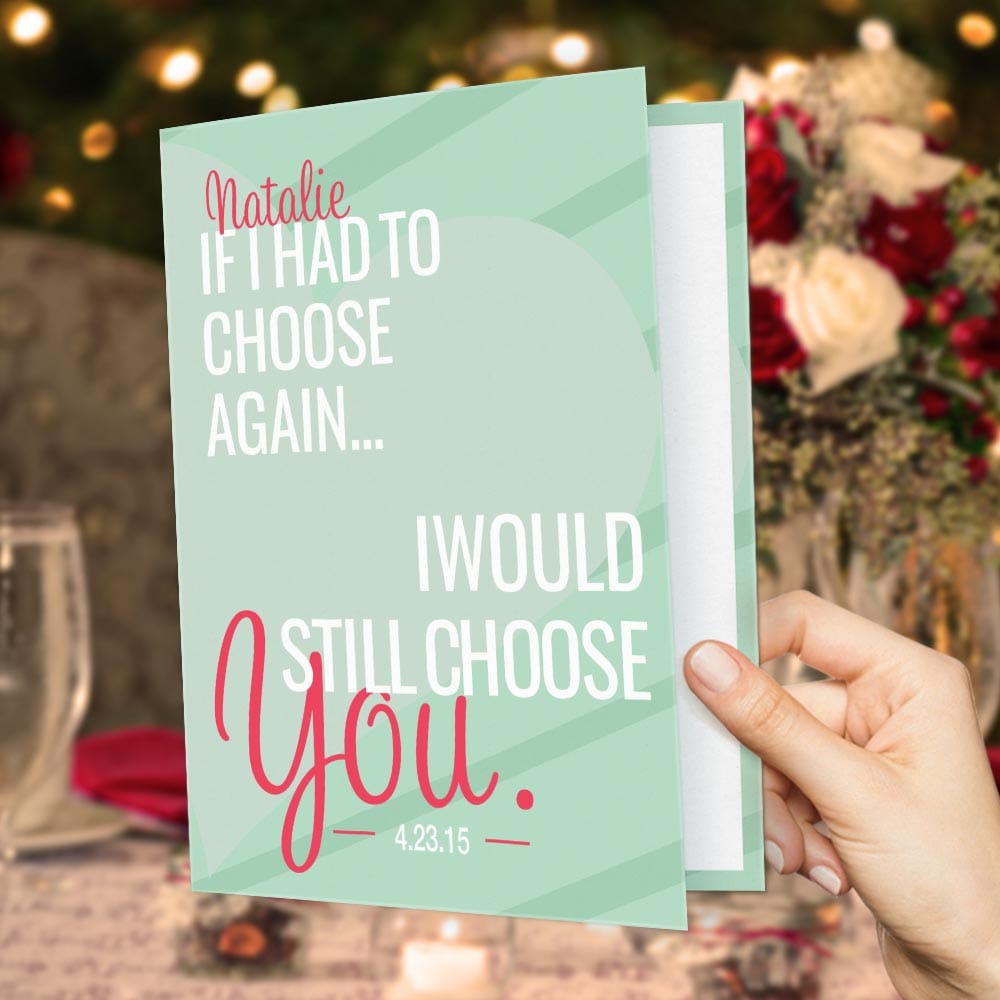 Custom Valentine's Day Card If I Had To Choose Again Greeting Card Gifts For Girlfriend Boyfriend - Giftlab