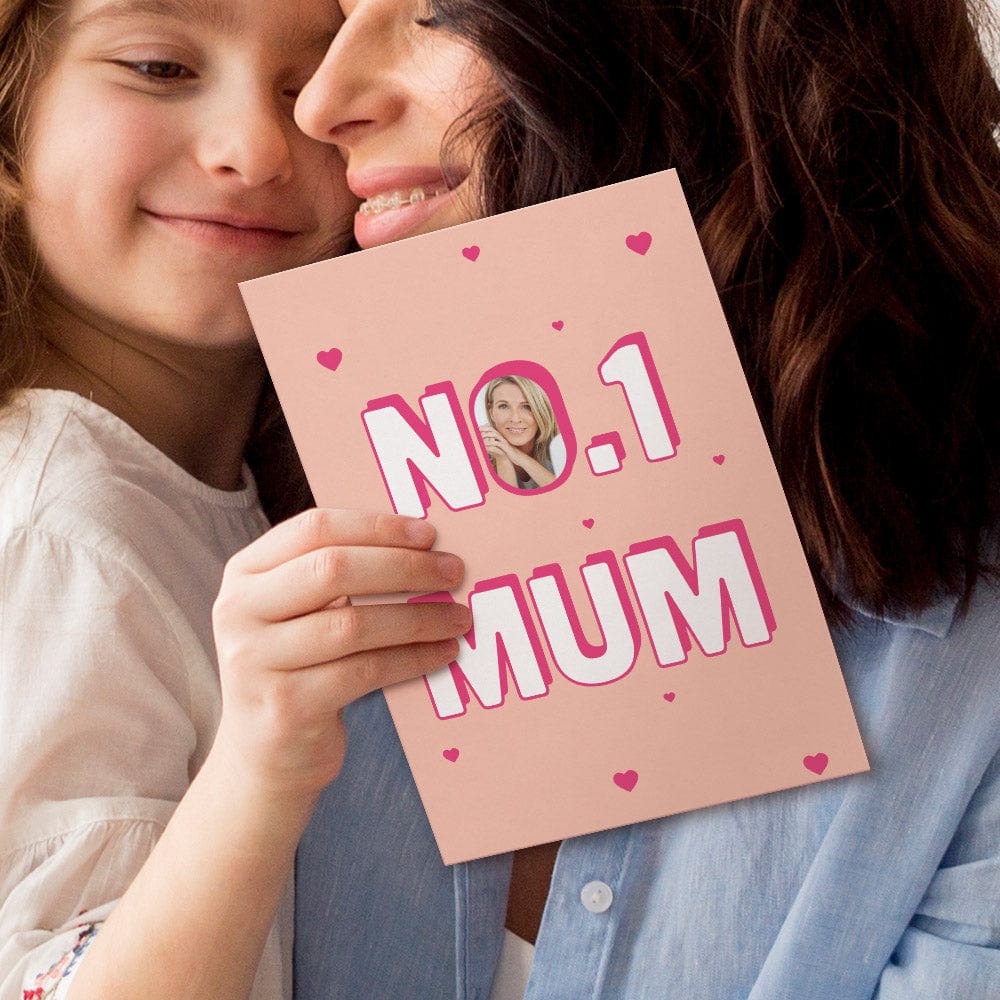 Personalized Photo Greeting Card Custom Mother's Day Cards Number One Mum Personalized Gifts - Giftlab