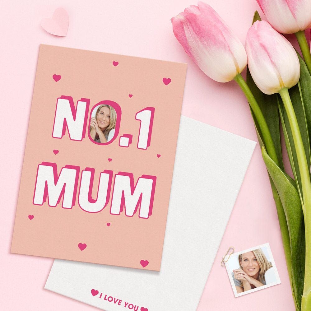 Personalized Photo Greeting Card Custom Mother's Day Cards Number One Mum Personalized Gifts - Giftlab