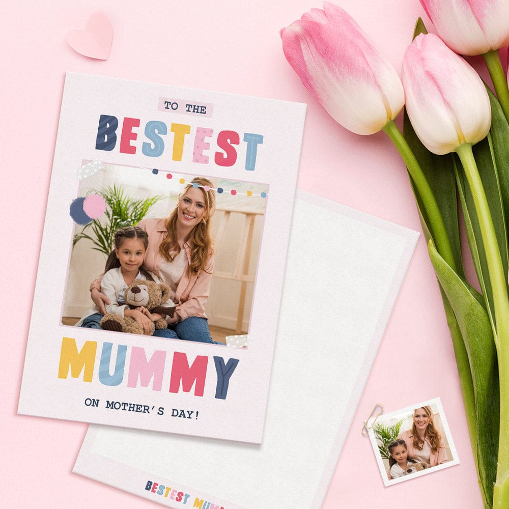 Personalized Card Custom Mother's Day Cards with Photo Bestest Mummy Card Gifts - Giftlab
