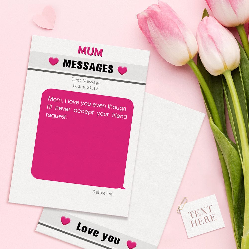 Custom Mother's Day Greeting Card Funny Mum Messages Card Gifts For Mom - Giftlab