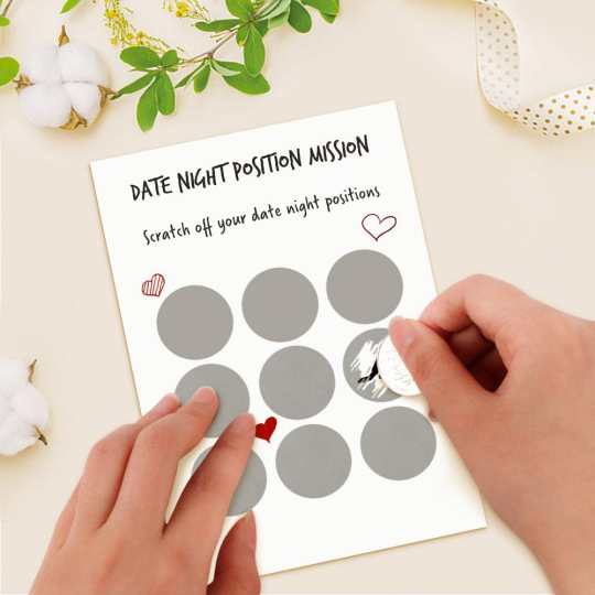 Scratch off Cards Date Night Positions Mission Scratch Card for Couple