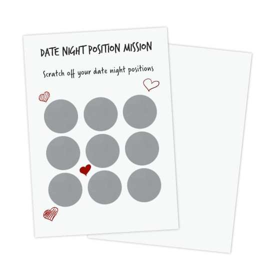Scratch off Cards Date Night Positions Mission Scratch Card for Couple