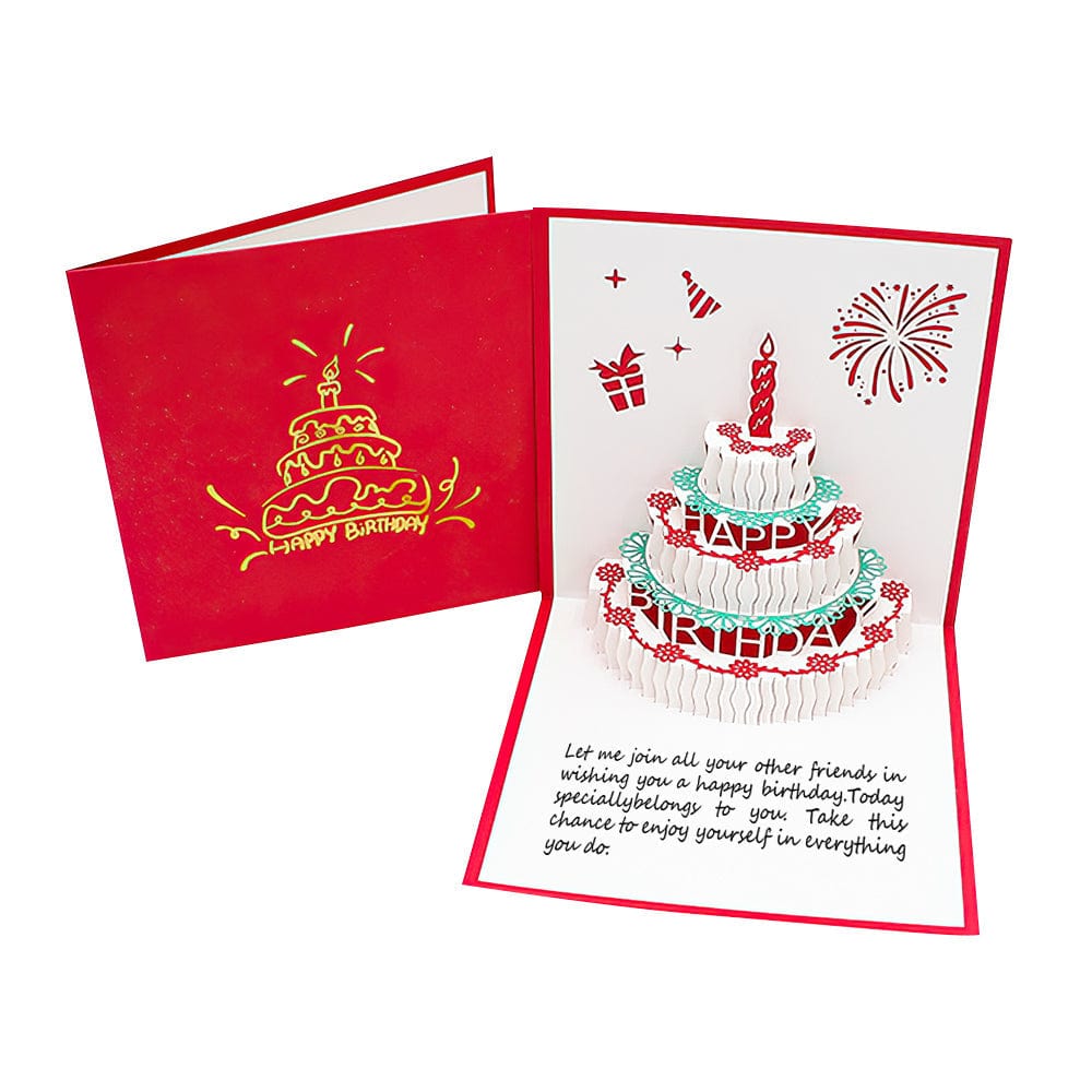 Custom Birthday Cards 3D Pop Up Cards Led Light Birthday Cake Music Greeting Cards Gifts - Giftlab