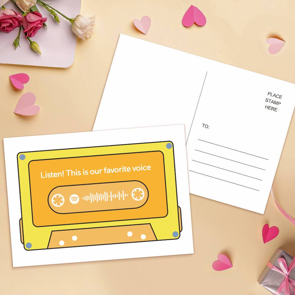 Custom Postcard Greeting Card Anniversary Gift - Cassette Tape - Giftlab