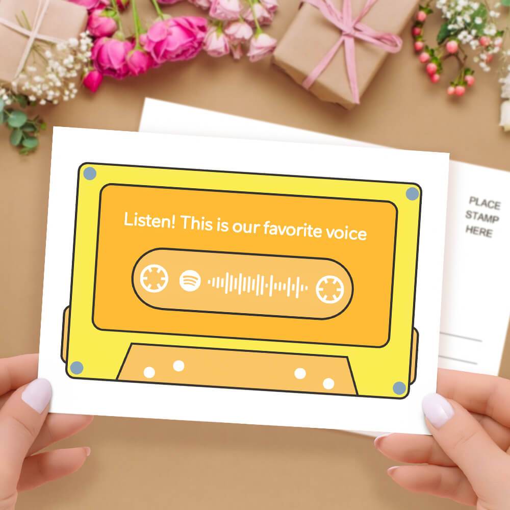 Custom Postcard Greeting Card Anniversary Gift - Cassette Tape - Giftlab