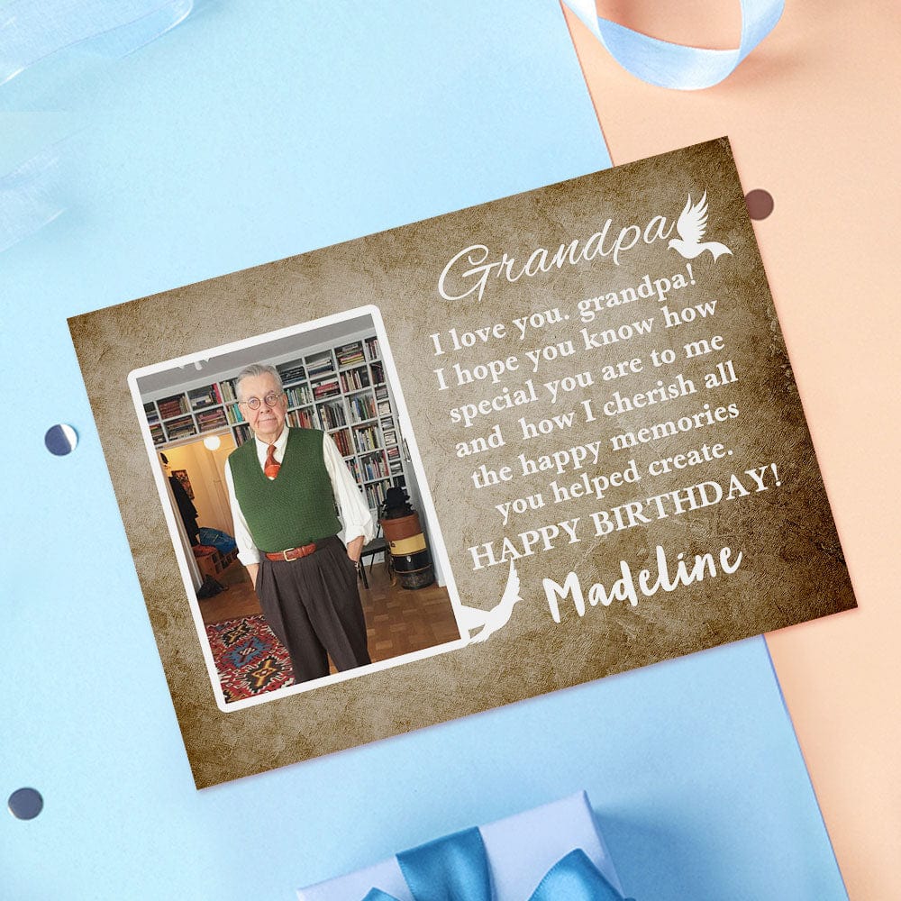 Custom Crochet Doll from Photo Handmade Look alike Dolls with Personalized Name Card Birthday Gifts for Grandpa - Giftlab