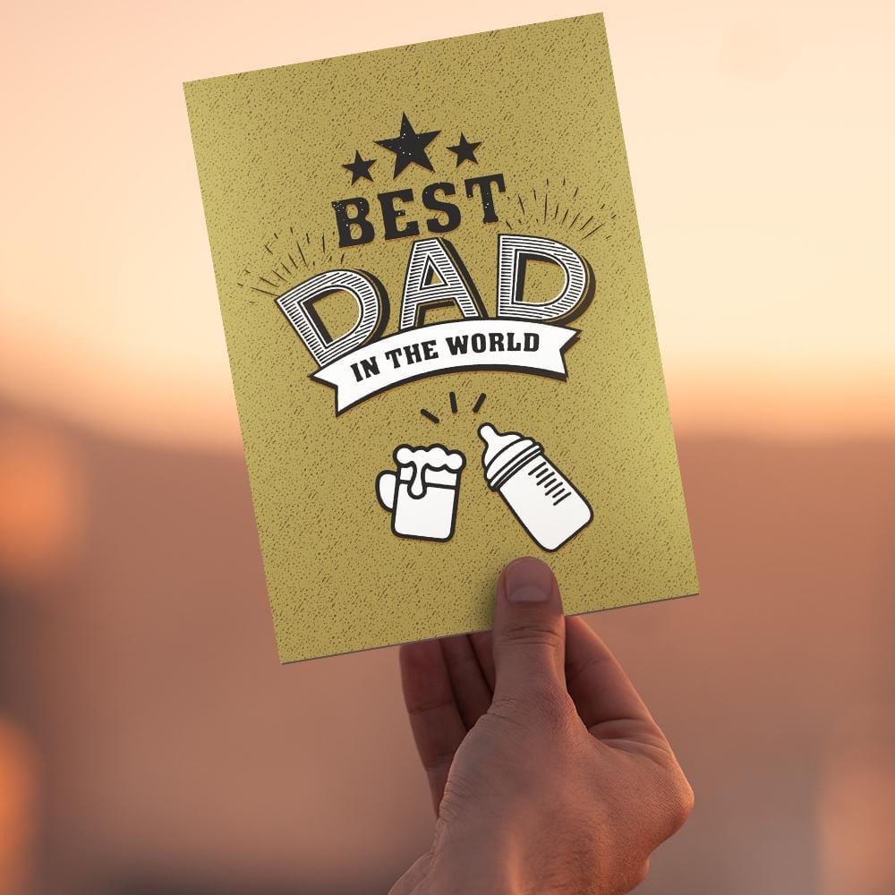 Fathers Day Cards Greeting Cards - Best Dad in The World - Giftlab